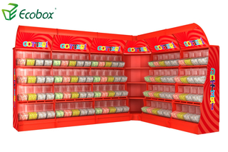 حامل حلوى معدني Ecobox TG-06101A رف عرض مع صناديق مغرفة 