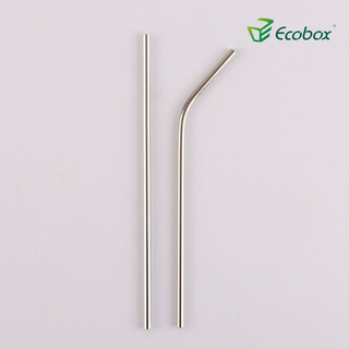 Ecobox Reusable Straw 304 الفولاذ المقاوم للصدأ بهلوان يشرب الحليب لمتاجر Zerowaste 