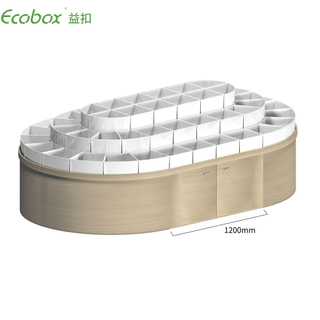يعرض الطعام السائب في السوبر ماركت Ecobox G012 رفًا دائريًا من صواميل الحلوى مع صندوق محكم الإغلاق